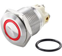 TRU COMPONENTS TC-7494688 TC-GQ16F-10E/L/R/12V/S Bouton-poussoir antivandalisme 48 V/DC 2 A 1 x Off/(On) à rappel rouge IP65 1 pc(s)