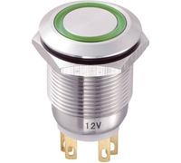 TRU COMPONENTS TC-8904664 Bouton-poussoir antivandalisme 250 V/AC 5 A 1 x Off/(On) à rappel vert IP65 1 pc(s)