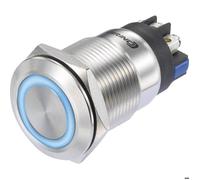 TRU COMPONENTS TC-8904692 LAS1-GQ-11E/L/B/12V/S Interrupteur à pression 250 V/AC 3 A 1 x On/(On) à rappel bleu IP65 1 pc(s)