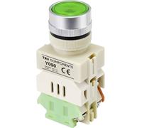 TRU COMPONENTS TC-9219092 Y090 Bouton-poussoir 250 V/AC 5 A 1 x On/(On) à accrochage vert (Ø) 30 mm 1 pc(s)