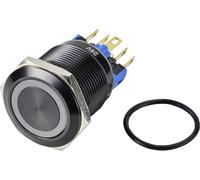 TRU COMPONENTS TC-9428220 GQ22-11ZE/B/12V/A Bouton-poussoir 250 V/AC 3 A 1 x Off/On à accrochage bleu IP65 1 pc(s)