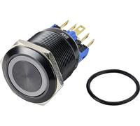 TRU COMPONENTS TC-9428220 GQ22-11ZE/B/12V/A Bouton-poussoir 250 V/AC 3 A 1 x Off/On à accrochage bleu IP65 1 pc(s)