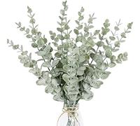 TRUBUY Branches D'eucalyptus Artificielle, 18 Pcs Feuilles D'eucalyptus Artificielles Faux Tiges D'eucalyptus pour Composition Florale Accueil Mariage Centre de Table Bouquet Douche Fête Décor