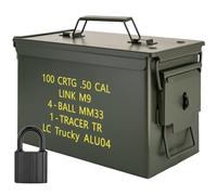 Trucky Boîte à munitions avec serrure, 31 x 16 x 19 cm en métal avec couvercle, armée vert