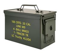 Trucky Boîte à munitions en métal, 31 x 16 x 19 cm avec couvercle, vert armée