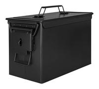 Trucky Boîte à munitions en métal 33 x 19 x 23 cm avec couvercle, noir armée