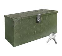 Boîte à Timon Vert Boîte à outils Caisse de camion Boîte en Aluminium Box de remorque avec couvercle Verrouillable Boîte de transport Boîte de rangement trucky