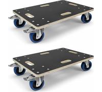 Trucky, lot de 2 chariots à roulettes 40 x 60 cm, chariots de transport 800 kg, chariots pour meubles avec 4 roulettes et 2 freins, chariots de transport pour meubles