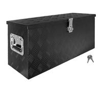 Trucky Sélection Boîte à Timon Noir Boîte à outils Caisse de camion Boîte en Aluminium Box de remorque avec couvercle Verrouillable Boîte de Transport Rangement