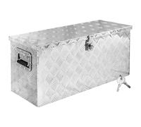 Trucky Truck Box Caisse de Transport Remorque Boîte à Outils | Modèle D080, 79 x 29 x 36 cm, Chequer Plaque en Alu, voiture, Atelier