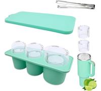 TRUEIN Bac en silicone pour Stanley Cup, glaçon avec couvercle et pince, pour gobelets de 20/30 oz, 3 compartiments pour cocktails, whisky, vin
