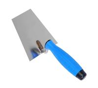 Truelle à godet trapézoïdale en acier inoxydable de 140 mm avec poignée en caoutchouc, truelle professionnelle pour mortier, ciment, enduit, maçonnerie, maçonnerie, béton et plâtre, outil pour