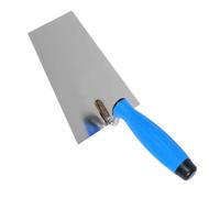 Truelle à godet trapézoïdale en acier inoxydable de 160 mm avec poignée en caoutchouc, truelle professionnelle pour mortier, ciment, enduit, maçonnerie, maçonnerie, béton et plâtre, outil pour