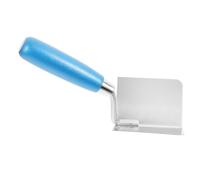 Truelle Acier Finition Inoxydable D'angle pour Cloisons Sèches | Angle Intérieur 90 Degrés, Poignée Rembourrée Ergonomique en Bois Bleu, Réduit le Ponçage