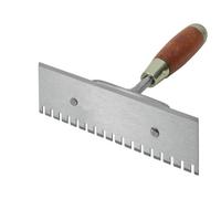 Truelle Berthelet dentée en acier - 1 côté denté, 1 côté lisse biseauté - Mondelin