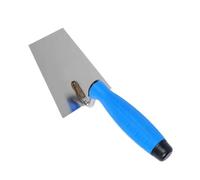 Truelle cloche trapézoïdale en acier inoxydable de 130 mm avec poignée en caoutchouc, truelle professionnelle pour mortier, ciment, enduit, maçonnerie, maçonnerie, béton et plâtre, outil pour