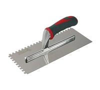 Truelle crantée Faithfull Soft-Grip pour carrelage sol/mur, lame en acier inoxydable 280 x 115 mm (11 x 4,5") - crantage de 6 mm
