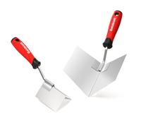 Truelle d'angle en Acier Inoxydable Goldblatt, 2 Pieces Truelle d'angle Interieure 100 x 126 mm et Exterieure 89 x 62 mm, Spatule d'angle avec Poignee Souple, Outil d'angle for Cloisons Seches