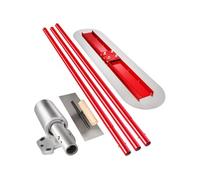 VEVOR Truelle De Maçon 120x30cm Maçonnerie 3 Poignées De 180cm Plâtrage Support Réglable Rouge et Argent