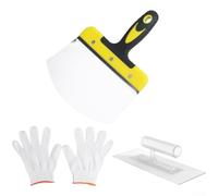 Truelle en acier inoxydable, outil de plâtrage, pelle incurvée pour ciment pour application de mortier, poignée ergonomique, 23,5 cm (A)