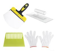 Truelle en acier inoxydable, outil de plâtrage, pelle incurvée pour ciment pour application de mortier, poignée ergonomique, 23,5 cm (D)