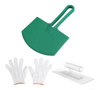 Truelle en acier inoxydable, outil de plâtrage, pelle incurvée pour ciment pour application de mortier, poignée ergonomique, 23,5 cm (C)