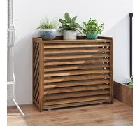 TRUNXU ache Climatiseur Exterieur, Cache Climatiseur Exterieur Bois, Cadre Extérieur AC a Persiennes, Housse de Protection, Étagère Décorative pour L'extérieur pour Cacher le Climatiseur (Size : 1