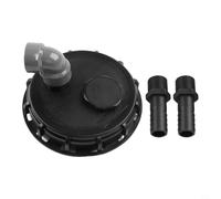 Trurovem DN150 IBC Couvercle de réservoir pour récolte d'eau de pluie, bouchon d'étanchéité de réservoir fourre-tout avec coude à 90 degrés et connecteur de tuyau, couvercle de seau en plastique noir