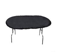 Trurovem Housse de table de poker ovale Oxford 420D imperméable, 244 x 122 cm, protection anti-poussière avec cordon de serrage pour extérieur, terrasse, meubles de jardin, noir