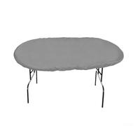 Trurovem Housse de table de poker ovale Oxford 420D imperméable, 244 x 122 cm, protection anti-poussière avec cordon de serrage pour extérieur, terrasse, meubles de jardin, noir (gris)