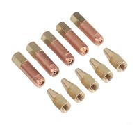 Trurovem Lot de 10 buses de soudage pour chalumeau H01-2, embouts en cuivre pour oxygène, acétylène propane, gaz, tailles 1 à 5, pour brasage, coupe, chauffage, filetage M6 x 1, travail des métaux