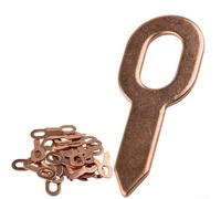 Trurovem Lot de 100 anneaux d'extraction de bosses plaqués cuivre pour soudage par points, 55 mm x 2 mm, outil de rondelle droite pour réparation de panneaux de carrosserie, accessoires de traction de