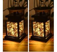 Trust-2pcs 30 led Lampe de jardin solaire Lampe solaire exterieur Lanterne solaire led exterieur a suspendre Applique solaire