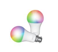 Trust WiFi B22 Ampoule Connectée, Compatible avec Alexa et Google Home, Ampoule LED Couleur, Sans Hub, 2.4GHz Lampe LED, Ampoule WiFi Blanc et Couleur - Lot de 2