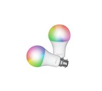Trust WiFi B22 Ampoule Connectée, Compatible avec Alexa et Google Home, Ampoule LED Couleur, Sans Hub, 2.4GHz Lampe LED, Ampoule WiFi Blanc et Couleur - Lot de 2