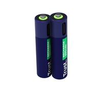 Trust Batterie Rechargeable AAA 500mAh USB-C, Set de 2, Rechargement 1h, 800 Cycles, Protection Court-Circuit, Dimensions 10x44mm