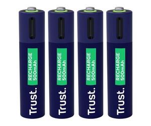 Trust - Batterie - USB-C + batterie 4 x AAA - (rechargeables) - 500 mAh