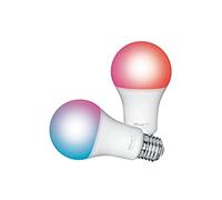Trust WiFi E27 Ampoule Connectée, Compatible avec Alexa et Google Home, Ampoule LED Couleur, Sans Hub, 2.4GHz Lampe LED, Ampoule LED E27, Ampoule WiFi Blanc et Couleur - Lot de 2