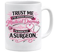 Trust Me I Montre Grey's Anatomy Je suis comme Un Chirurgien - Tasse Originale/Cadeau Anniversaire/Fête des Pâques/Céramique 350 ML/Idée Cadeau Original