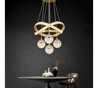 Trutipon Suspension Cristal Moderne À LED À Trois Températures De Lumière Lustre À 4 Boules Réglable En Hauteur En Fer Forgé Et Acrylique Adaptée Pour Salle À Manger Salon Et Cuisine