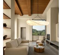 Trutipon Suspension LED Moderne Style Wabi-Sabi En Soie Design Artistique À Hauteur Réglable Lustre Rétro En Fer Forgé Et Tissu De Soie Adapté Pour Salon Salle À Manger Bar Et Hôtel