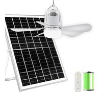 TRUYOK Solaire Ventilateur de Plafond 20000mAh Batterie Ventilateur de Camping avec Des Crochets LED Dimmable Ventilate Plafond avec Télécommande pour Chambre à Coucher Camping Jardin L'extérieur