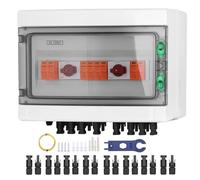 TRWUDRFA Boîtier De Raccordement Photovoltaïque 1200V 32A - Coffret de protection photovoltaïque avec sectionneur DC (4 in 4 out) - Boîte combinée solaire équipée 2 disjoncteur 4P pour système solaire