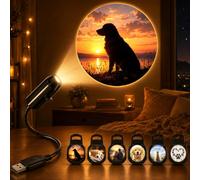 TRXYQ Veilleuse projecteur pour chien, mini projection USB 2 en 1 avec interrupteur, projecteur LED rotatif à 360° pour décoration de plafond de voiture ou de chambre, cadeau pour femme, homme