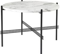 GUBI TS Table Basse Ronde Ø55 Noir/ Marbre de Carrare Blanc