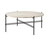 GUBI Table basse TS Outdoor Travertin blanc-noir