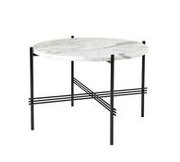 GUBI TS Table Basse Ronde Ø55 Noir/ Marbre de Carrare Blanc