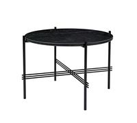 GUBI Table basse TS pieds noirs Ø55 cm marbre noir
