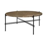 GUBI TS Table Basse Ronde Ø80 Noir/ Marbre EmperadDoré Marron