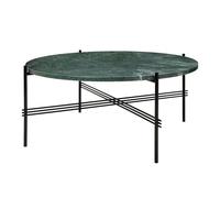 GUBI Table basse TS Round green guatemala marble. ø80. structure noire